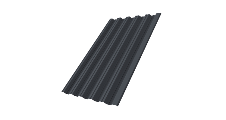 Профнастил НС35R 0,5 Satin RAL 7024 мокрый асфальт