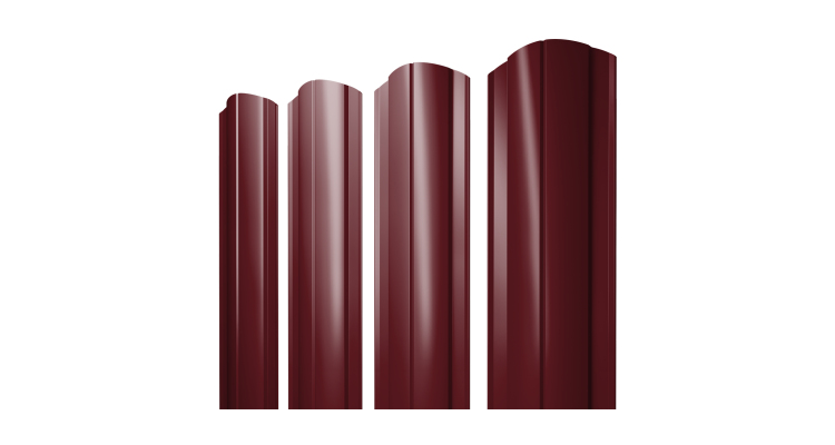 Штакетник Круглый фигурный 0.5 Satin RAL 3005 красное вино