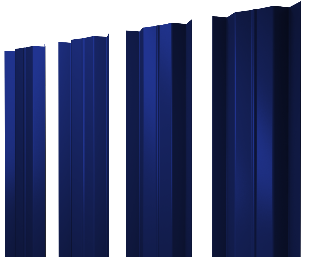 Штакетник М-образный В с прямым резом 0.45 PE RAL 5002 ультрамариново-синий