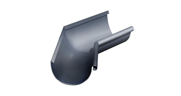 Угол желоба внутренний Grand Line PU 135 гр 150 мм RAL 7024 мокрый асфальт