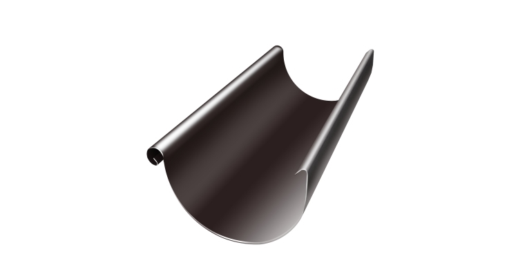 Желоб полукруглый GL PE 125 мм 3 м RR 32 темно-коричневый