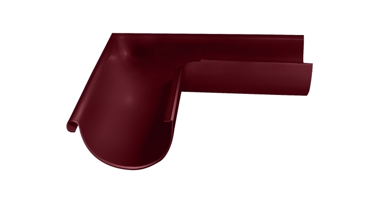 Угол желоба внешний GL PE 90 гр 125 мм RAL 3005 красное вино