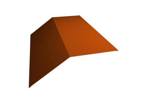 Планка конька плоского 190х190 0,45 PE с пленкой RAL 2004 оранжевый (3м)