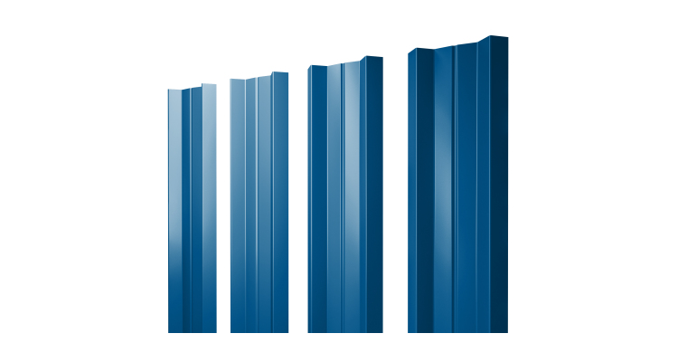 Штакетник М-образный A с прямым резом 0.5 Satin RAL 5005 сигнальный синий