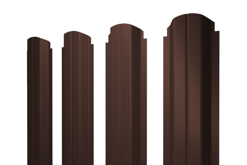 Штакетник П-образный A фигурный 0,45 PE RAL 8017 шоколад