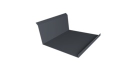 Планка примыкания нижняя 20х122х260х15 0,5 Satin с пленкой RAL 7024 мокрый асфальт (3м)