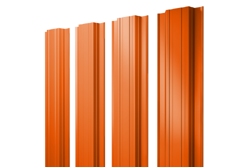 Штакетник Прямоугольный с прямым резом 0,45 PE RAL 2004 оранжевый