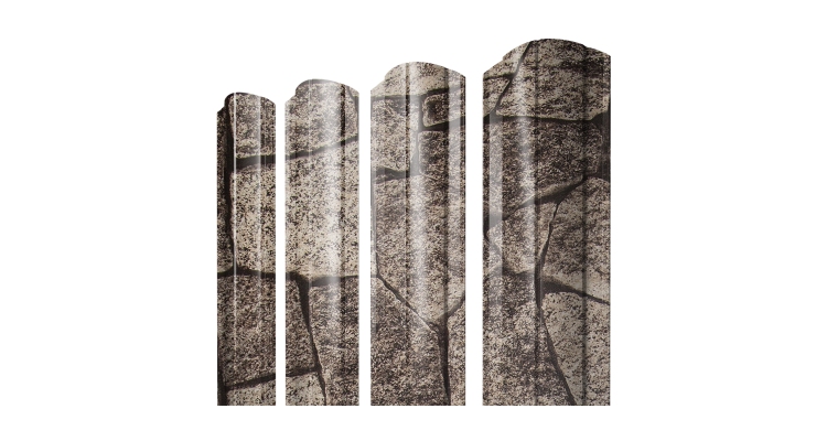 Штакетник Круглый фигурный 0,45 Print Elite King Stone TwinColor