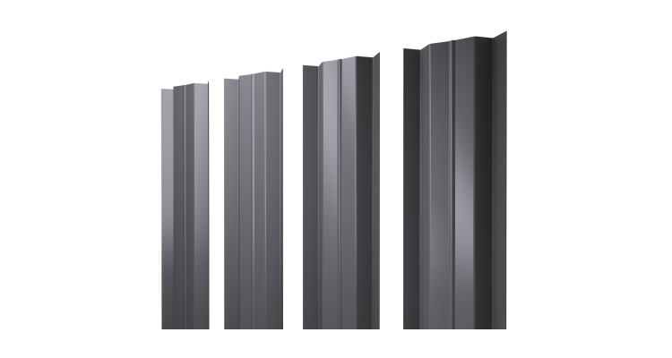 Штакетник М-образный В с прямым резом 0.45 Drap TX RAL 7004 сигнальный серый