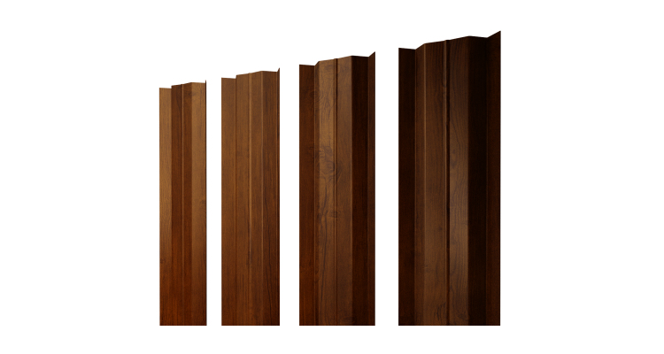 Штакетник М-образный В с прямым резом 0.45 Print-Double Premium Golden Wood Intense F