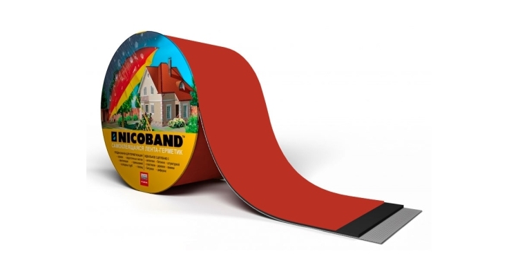 Лента герметизирующая Технониколь Nicoband самоклеящаяся 10мх10см, красная