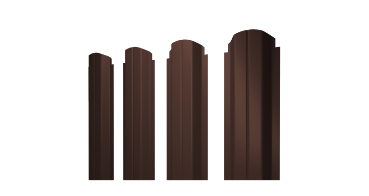 Штакетник П-образный А фигурный 0,45 Drap TwinColor RAL 8017 шоколад