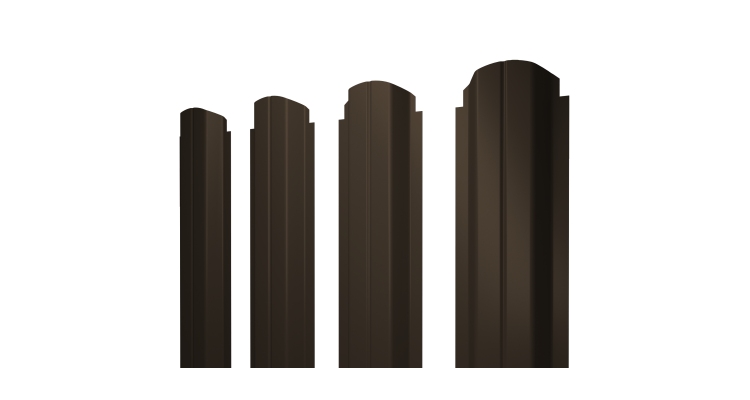 Штакетник П-образный А фигурный 0,5 Rooftop Бархат RR 32 темно-коричневый
