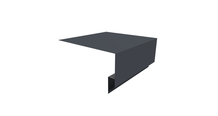 Планка околооконная сложная Блок-хаус new 200х75х27 0,45 Drap ST RAL 7024 мокрый асфальт (3м)