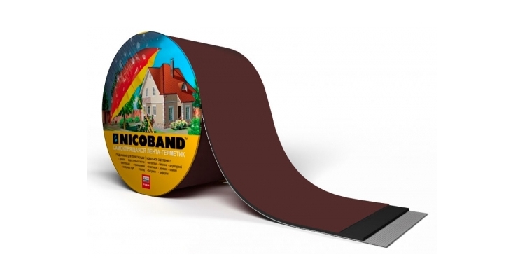 Лента герметизирующая Технониколь Nicoband самоклеящаяся 3мх15см, коричневая