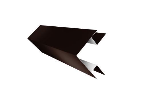 Угол внешний сложный 75х75 0,5 Satin с пленкой RAL 8017 шоколад (2м)