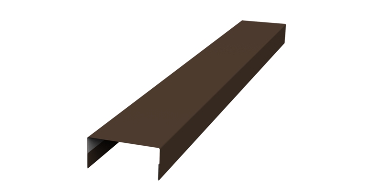 Ламель лицевая 125 забора жалюзи Texas стартовая/финишная для калиток и ворот 0.5 Satin Matt с пленкой RAL 8017 шоколад