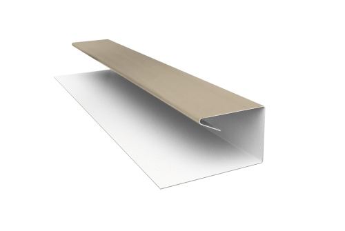 Планка П-образная завершающая сложная (КД) 0,45 PE с пленкой RAL 1015 светлая слоновая кость (2м)
