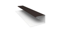 Планка П-образная завершающая сложная (КД) 0,5 Satin с пленкой RR 32 темно-коричневый (2м)