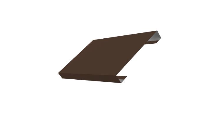 Ламель лицевая 150 забора жалюзи Texas стартовая/финишная для калиток и ворот 0,5 Satin Matt с пленкой RAL 8017 шоколад