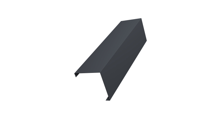 Декоративная накладка на столб универсальная угловая 62х55 для забора жалюзи 0,5 Atlas X RAL 7024 мокрый асфальт (2,5м)