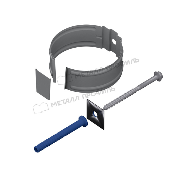 Держатель трубы Металл Профиль ПРОЕКТ D150 Ral 7004