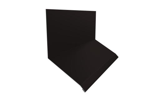 Планка примыкание верхнее к стене фальц Grand Line 150х130х20 0,45 Drap TX RAL 9005 черный (3м)