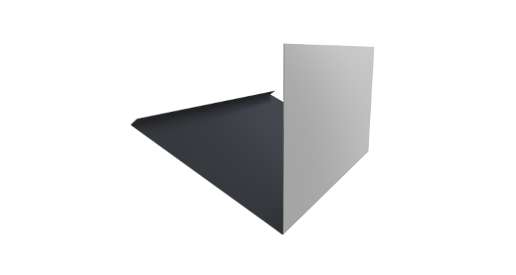 Планка примыкание верхнее к трубе фальц Grand Line 0,5 Satin Matt RAL 7024 мокрый асфальт (2м)