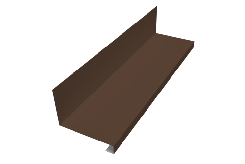 Планка примыкание нижнее к трубе фальц 0,5 PE с пленкой RAL 8017 шоколад (2м)