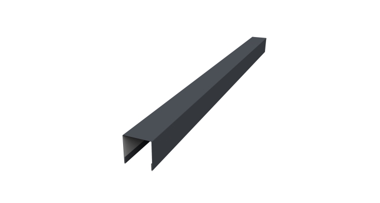 Планка вертикальная лицевая для забора жалюзи Palermo 0,5 Rooftop Бархат RAL 7024 мокрый асфальт (1,8м)