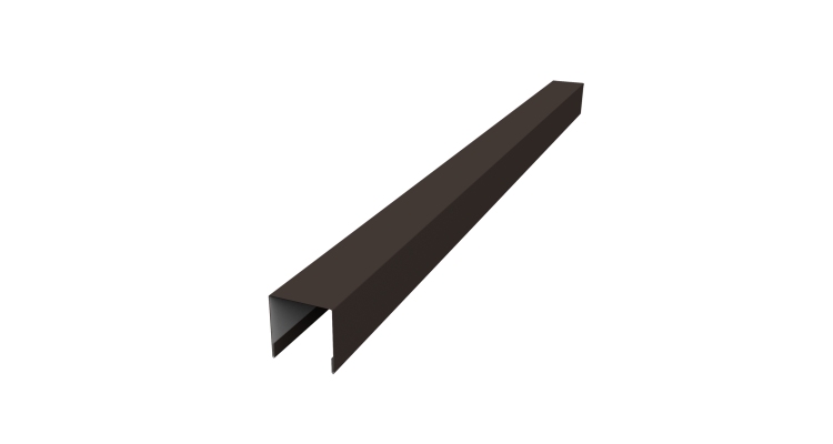 Планка вертикальная лицевая для забора жалюзи Palermo 0,5 Satin RR 32 темно-коричневый (3м)