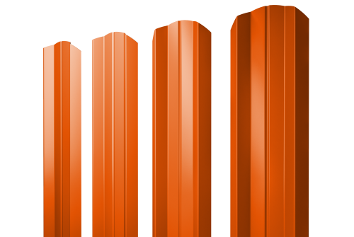 Штакетник М-образный А фигурный 0,45 PE RAL 2004 оранжевый